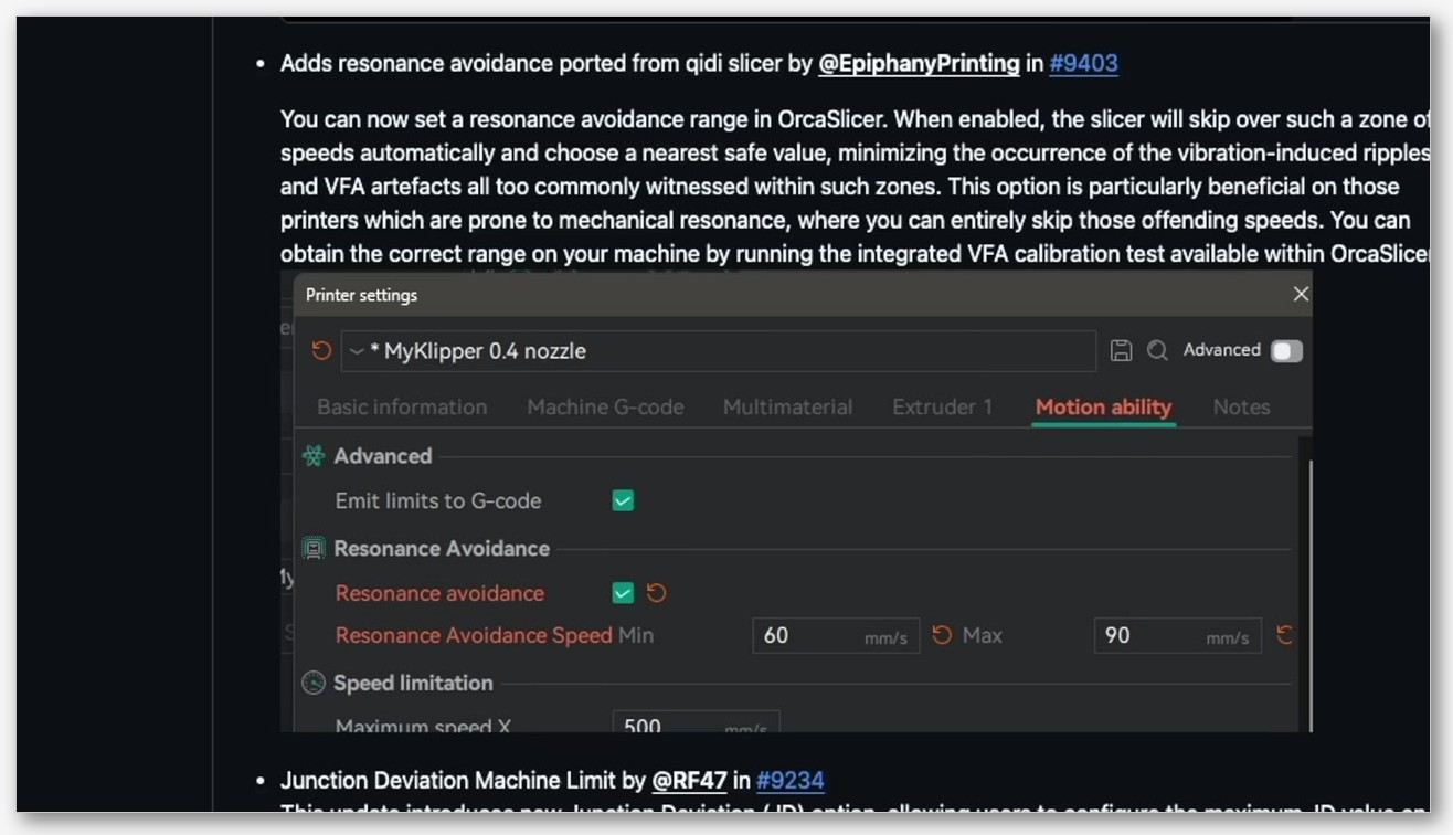 Screenshot of Print Settings -> Others -> Post-processing scripts field with the klipper_estimator command path filled in” class=”wp-image” loading=”lazy” /><figcaption>OrcaSlicer Print Settings Others tab with klipper_estimator post-process script configured</figcaption></figure>
<h3>Install</h3>
<p>Grab the latest release from the Annex-Engineering GitHub. There are pre-built binaries for Linux, macOS, and Windows. Drop the binary somewhere your slicer can find it (I keep mine in a tools directory next to my Orca config folder). Test it from a terminal first by running it against an existing G-code file with the <code>estimate</code> mode and pointing it at your Moonraker URL or local printer.cfg so it has the kinematic config to simulate against. The tool needs your config to know your real max_accel, square_corner_velocity, minimum_cruise_ratio, and so on.</p>
<h3>Wire it as a post-processor in OrcaSlicer</h3>
<p>In OrcaSlicer, go to Print Settings, then the Others tab. Find the Post-processing scripts field. Add a line that calls klipper_estimator with the post-process mode and the variable for the G-code file path that the slicer passes (Orca uses the same convention as PrusaSlicer; the file path is appended automatically). The result is that every time you slice, the G-code gets re-stamped with klipper_estimator’s much more accurate time estimate, and the printer’s display (assuming it reads time from the G-code header) shows that more accurate number.</p>
<p>Note that the OrcaSlicer Preview tab will still show Orca’s original estimate; the post-processed estimate only updates the G-code header itself. So you’ve got two numbers: the Preview number (Orca’s a-priori guess) and the actual G-code header number (klipper_estimator’s planner-accurate calculation). Trust the second one.</p>
<h3>Use ESTIMATOR_ADD_TIME markers for macros</h3>
<p>If you’ve got a long heat-up macro, or a probing routine that takes meaningful time, or a custom purge sequence, you can add <code>; ESTIMATOR_ADD_TIME</code> comments inside those macros to tell klipper_estimator to count that time. Without these markers, macro time is treated as zero. The README has the syntax. For most users, the tradeoff is that ignoring macro time means you’re roughly a minute or two short on a typical print start, which is fine. For users with long bed-mesh probing or KAMP setups, adding the markers is worth the effort.</p>
<h3>Honest limits</h3>
<p>klipper_estimator doesn’t model heating, doesn’t model homing, doesn’t model anything that isn’t a motion command in your G-code. The under-the-minute accuracy claim is for the motion portion only. If your start G-code takes four minutes to heat the bed to 105 °C for ABS, klipper_estimator won’t know about those four minutes. Add them mentally, or use ESTIMATOR_ADD_TIME markers, but don’t be surprised by the gap.</p>
<h2 id=