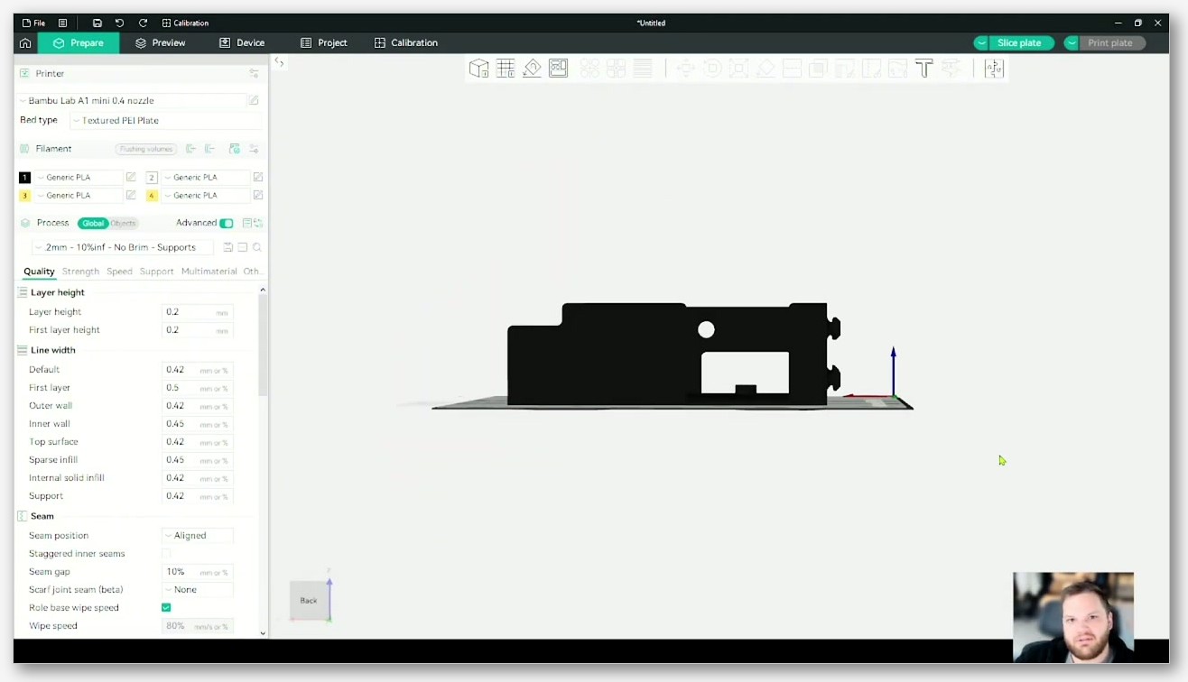 Support tab open with the Type dropdown expanded showing Normal/Tree/Auto/Manual and the Style dropdown showing all six options including Tree Slim, Tree Strong