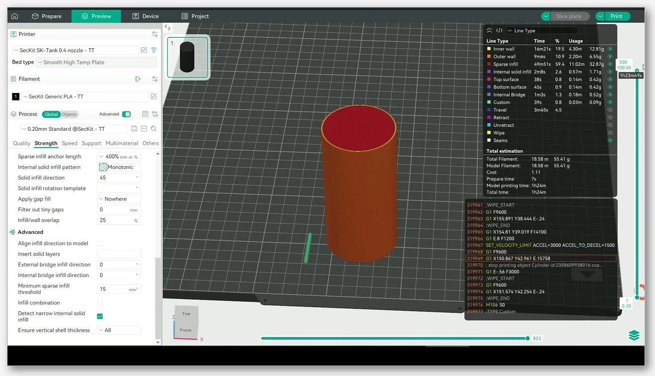 Designed graphic comparing OrcaSlicer, PrusaSlicer, and SuperSlicer on calibration, multi-material, supports, and release cadence