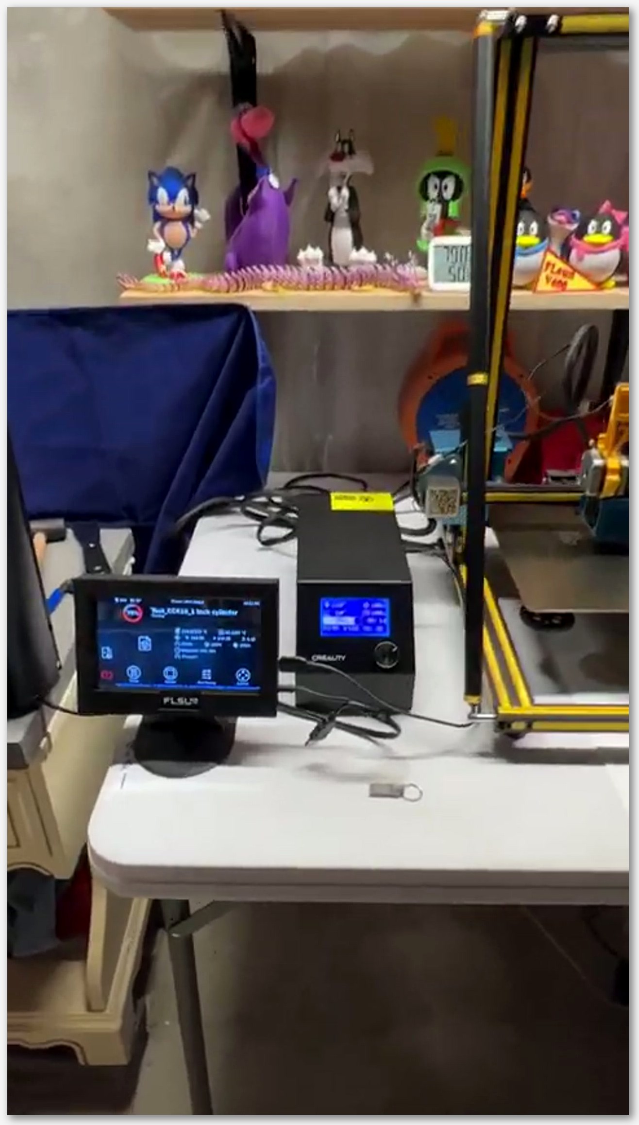 closeup photo of an installed BLTouch probe on a CR-10 V2 with the cable routed to the mainboard