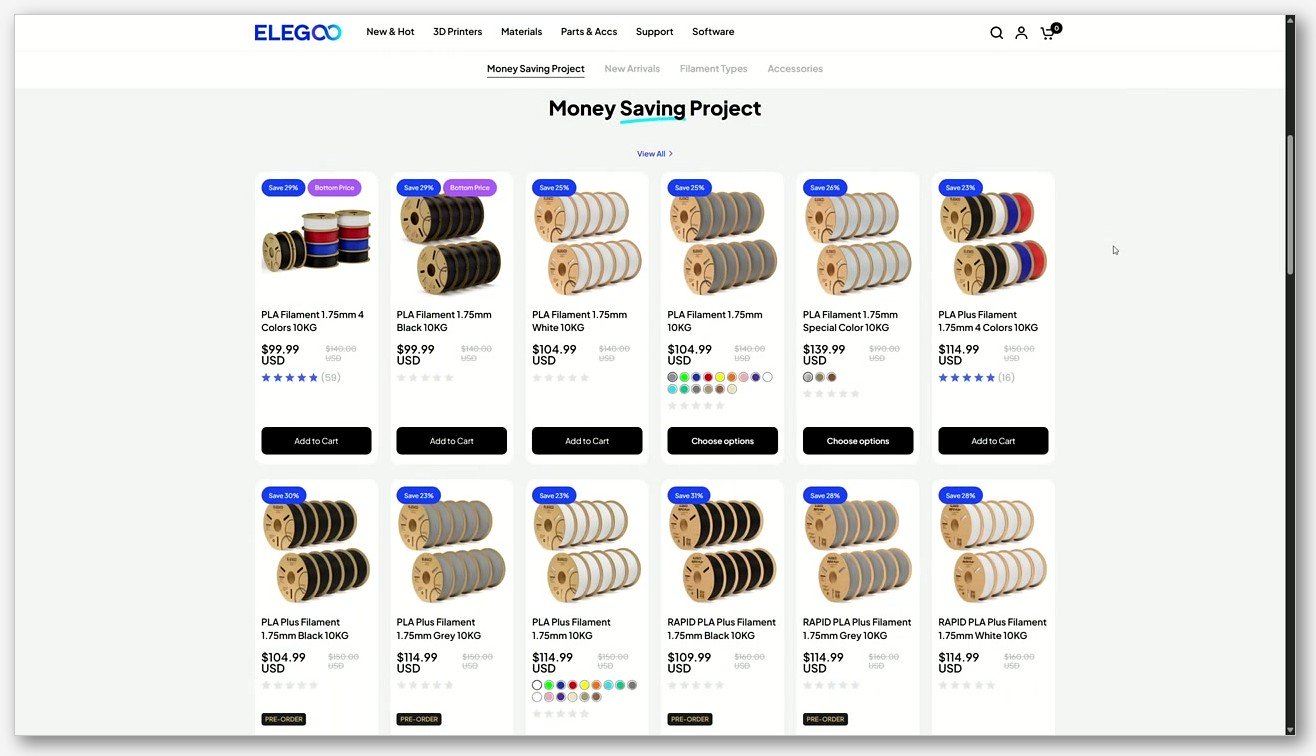 Clean infographic showing PLA 55C/6h, PETG 65C/6h, ABS/ASA 70C/6h, TPU 65C/8h, Nylon 80C/12h, PC 75C/12h, PVA 80C/12h. Material icons on left, temp/time on righ